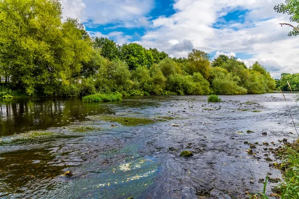 Kilátás Arthington Viadukt Mellett Wharfe Folyón Yorkshire Ben Angliában Nyáron — Stock Fotó