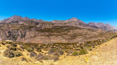 Swartberg Geçidi 'nden Güney Afrika' daki Swartberg Dağları 'na uzanan bir manzara.