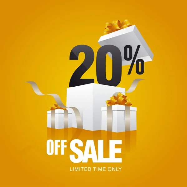 Satılık 20 yüzde indirim kartı turuncu arka plan