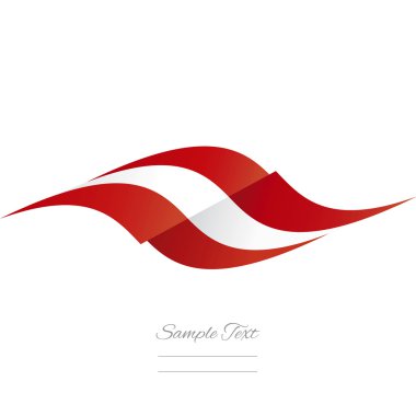 Soyut Avusturya bayrağı logosu beyaz arka plan şerit