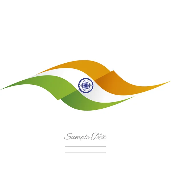 抽象的印度国旗丝带标志白色背景 — 图库矢量图片