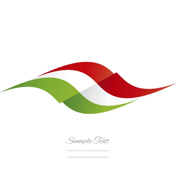 Abstracte Italiaanse vlag lint logo witte achtergrond — Stockvector