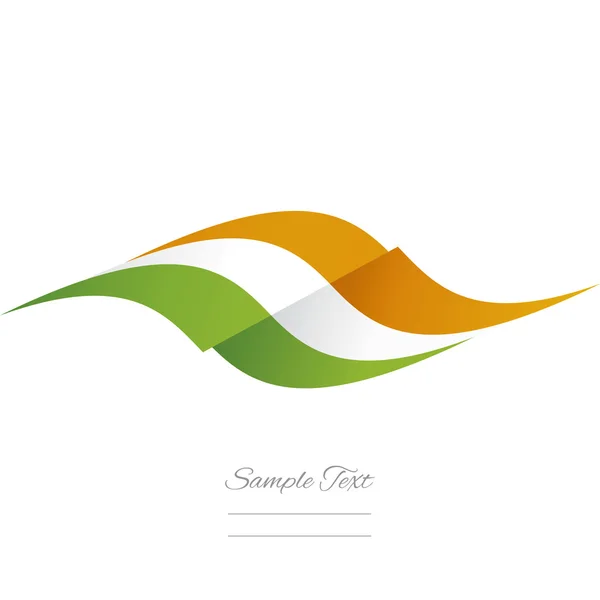 Abstract Irish flag ribbon logo white background — Stock Vector