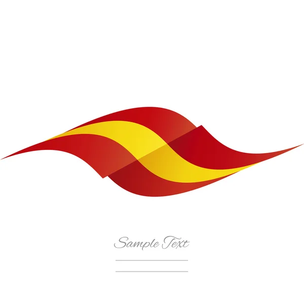 Abstracte Spaanse vlag lint logo witte achtergrond — Stockvector