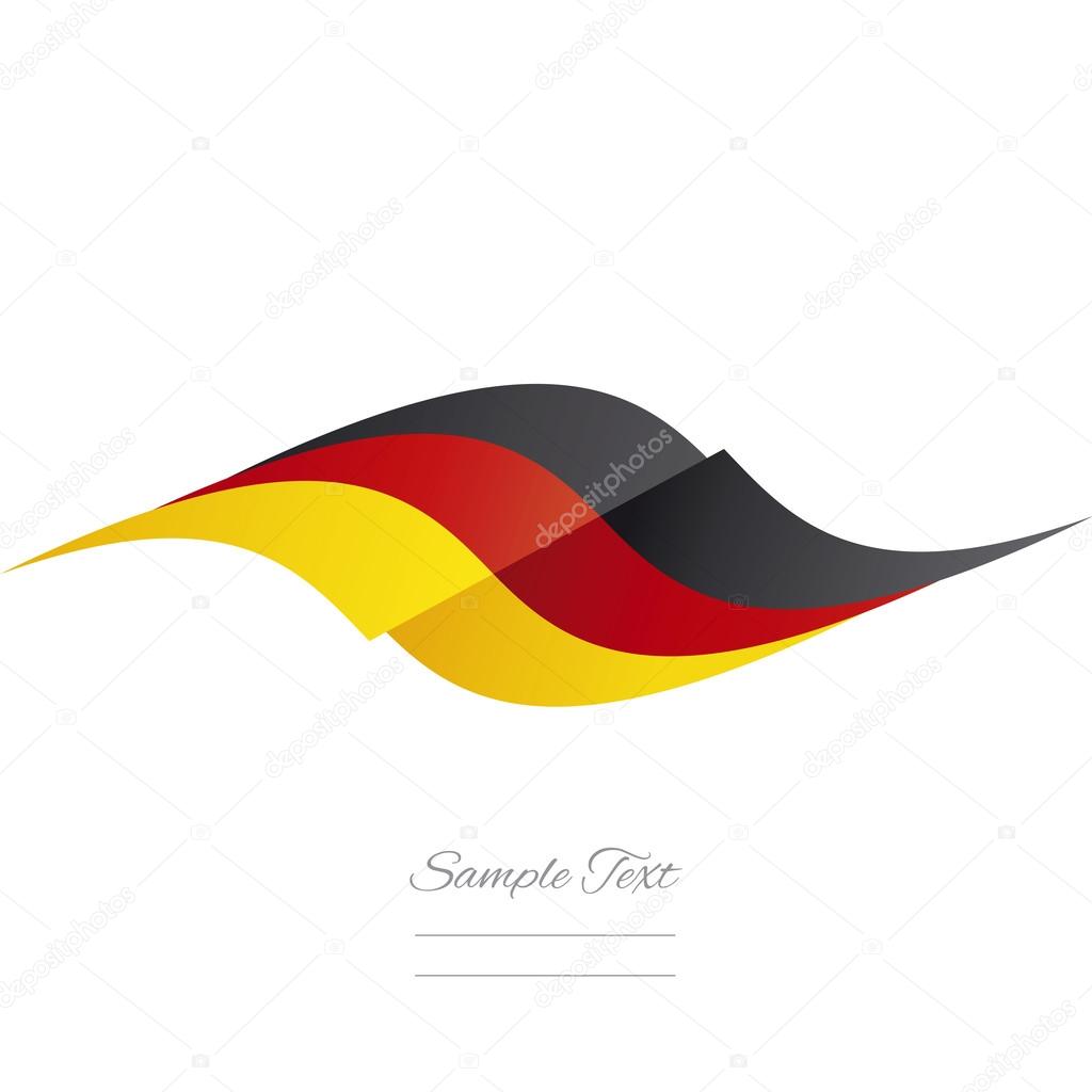 Abstract German flag ribbon logo white background vector