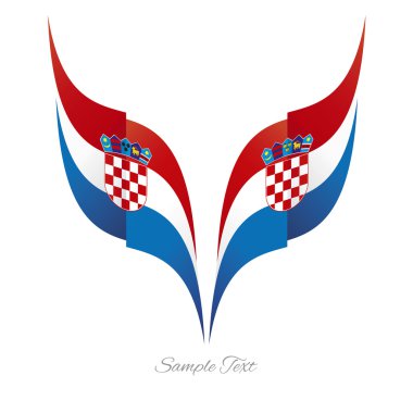Soyut Hırvat kartal bayrak şerit logosu beyaz arka plan