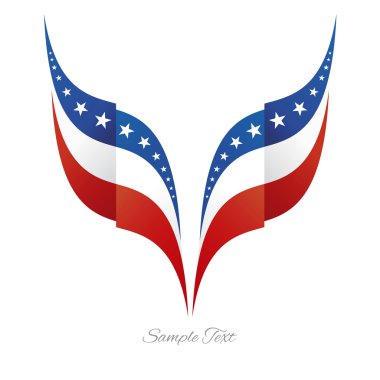 Bize kartal bayrak şerit logosu beyaz arka plan soyut