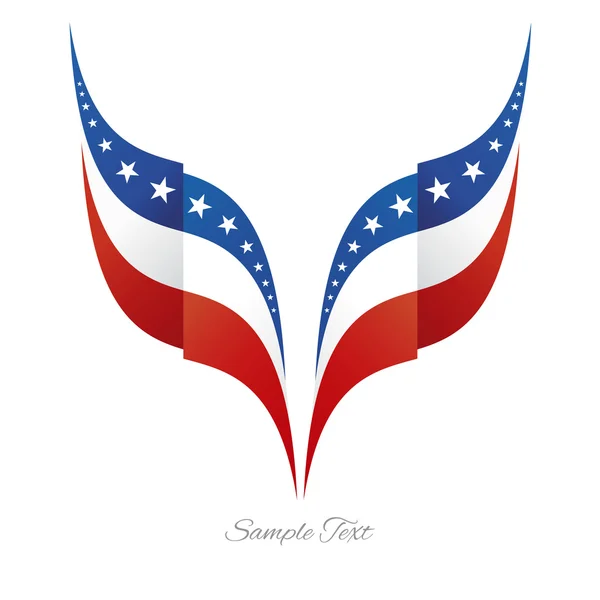 Resumen US eagle flag ribbon logo white background — Vector de stock