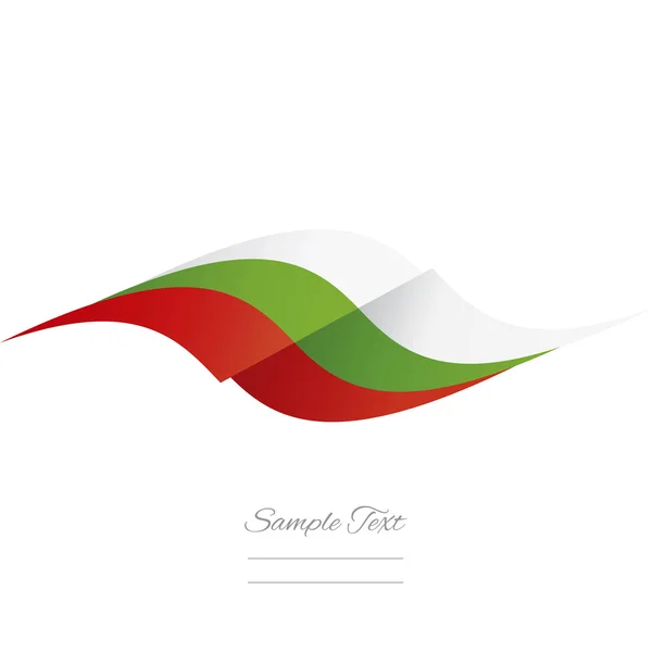 Absztrakt bolgár zászló szalag logó fehér háttér — Stock Vector
