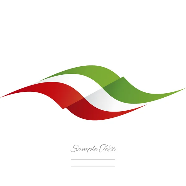 Astratto messicano bandiera nastro logo sfondo bianco — Vettoriale Stock