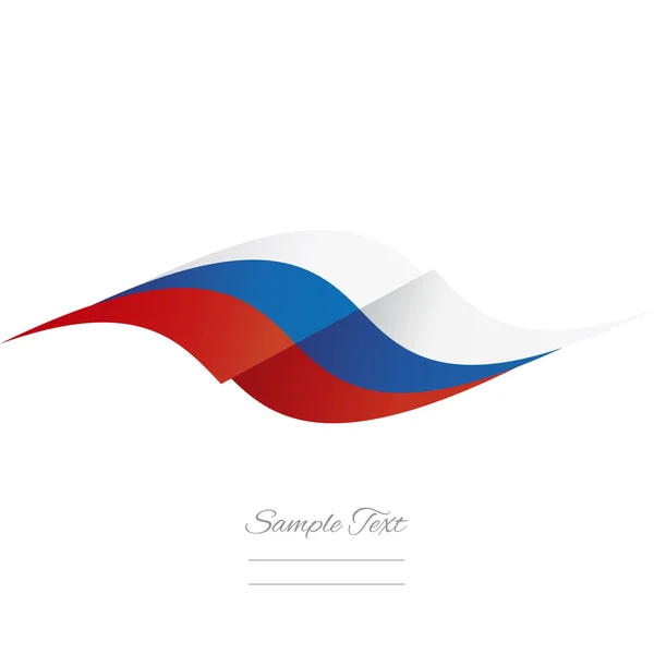 Astratto russo bandiera nastro logo sfondo bianco — Vettoriale Stock