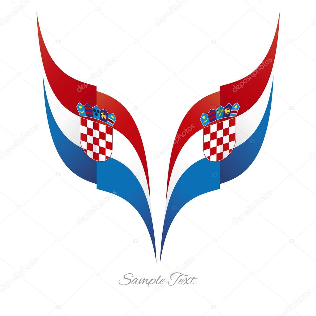 Abstract Croatian eagle flag ribbon logo white background vector