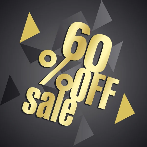 Sale 60 percent off gold black abstract background — Stock Vector