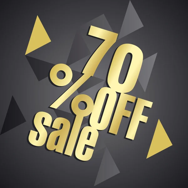 Sale 70 percent off gold black abstract background — Stock Vector