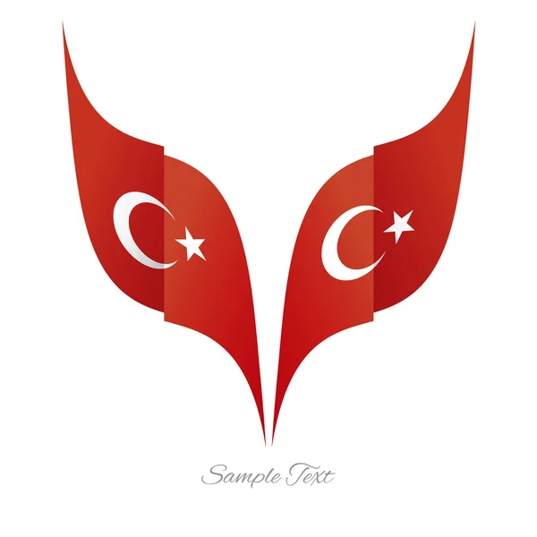 Streszczenie turecki orzel flaga wstążka logo białe tło — Wektor stockowy