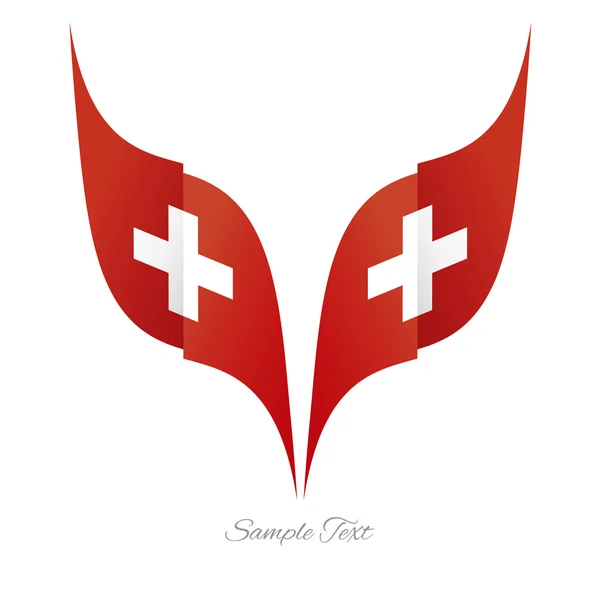 Logotipo de cinta de bandera de águila suiza abstracta fondo blanco — Vector de stock