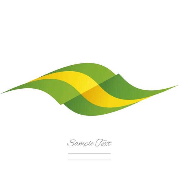 Abstrakt Brazilian flag ribbon logo vit bakgrund — Stock vektor