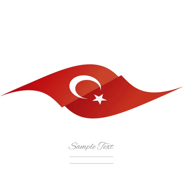 Abstraktní turecká vlajka stuha logo bílé pozadí — Stockový vektor