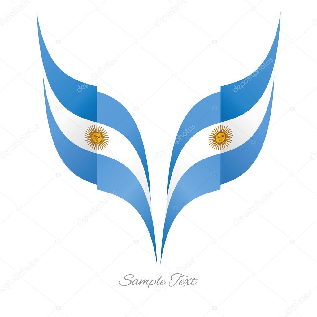Abstract Argentinean eagle flag ribbon logo white background vector