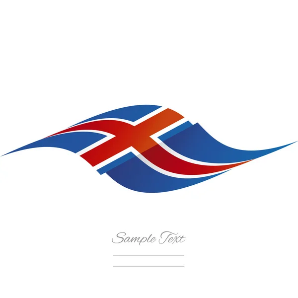Abstract Icelandic flag ribbon logo white background — Stock Vector