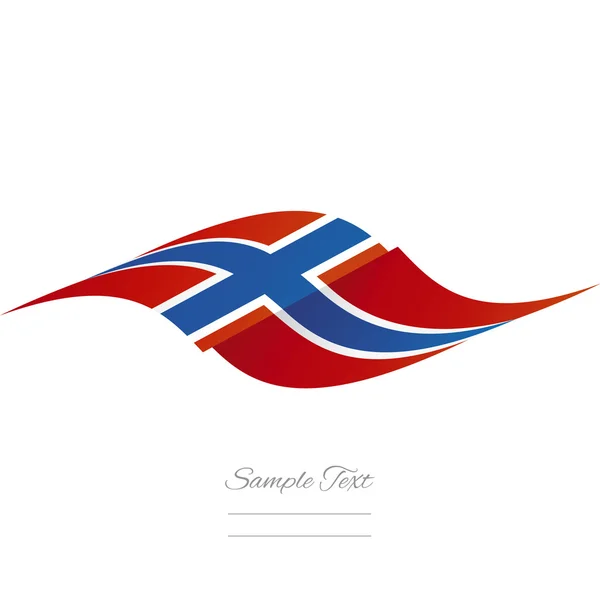 抽象的なノルウェー国旗リボン ロゴ白背景 — ストックベクタ