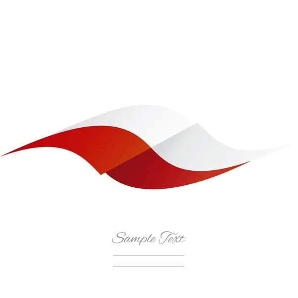 Abstract Polish flag ribbon logo white background — Stock Vector