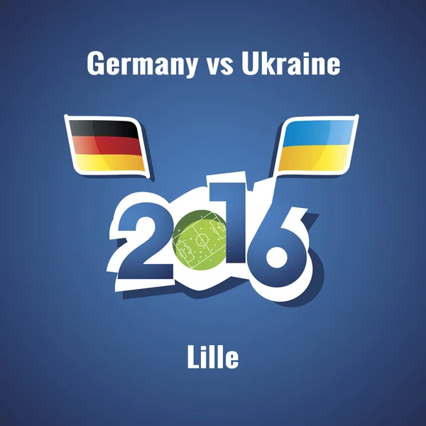 Euro 2016 Germany vs Ukraine blue background — Stock Vector