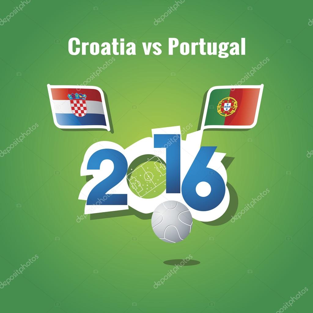Euro 16 Croatia Vs Portugal Background Vector Image By C Simbos Vector Stock