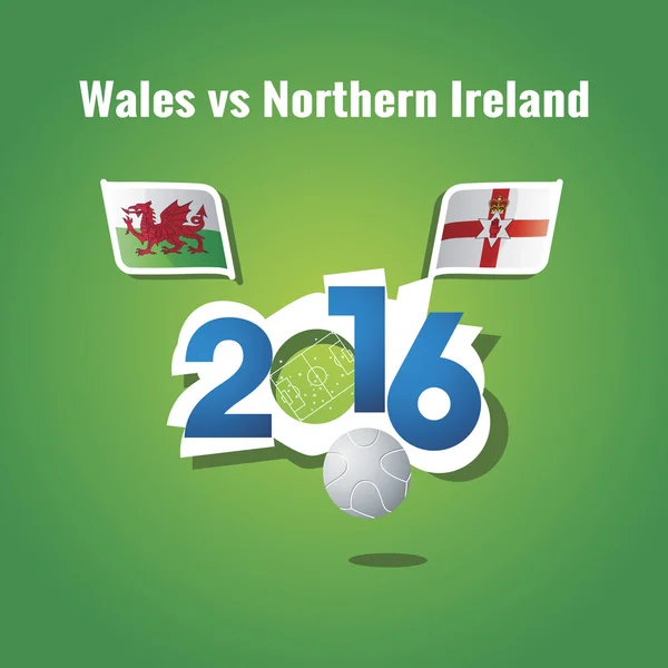 ユーロ 2016年ウェールズ対北 Irelandb 背景 — ストックベクタ