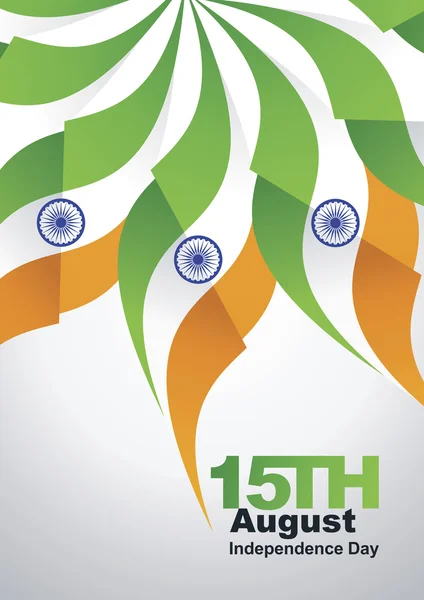 15 Agosto Dia da Independência Índia bandeira fundo cinza —  Vetores de Stock