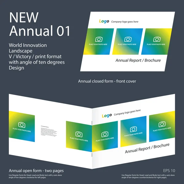 Novo Anual 01 Brochura Layout de design de inovação 2017 — Vetor de Stock