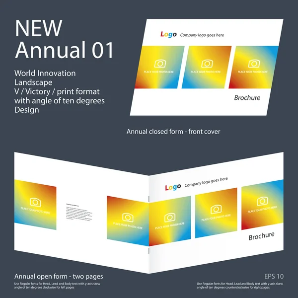 Folheto Anual 01 Layout de design de inovação — Vetor de Stock