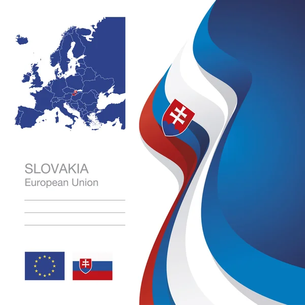 Slovensko Evropské unie vlajka pásu mapa abstraktní pozadí — Stockový vektor