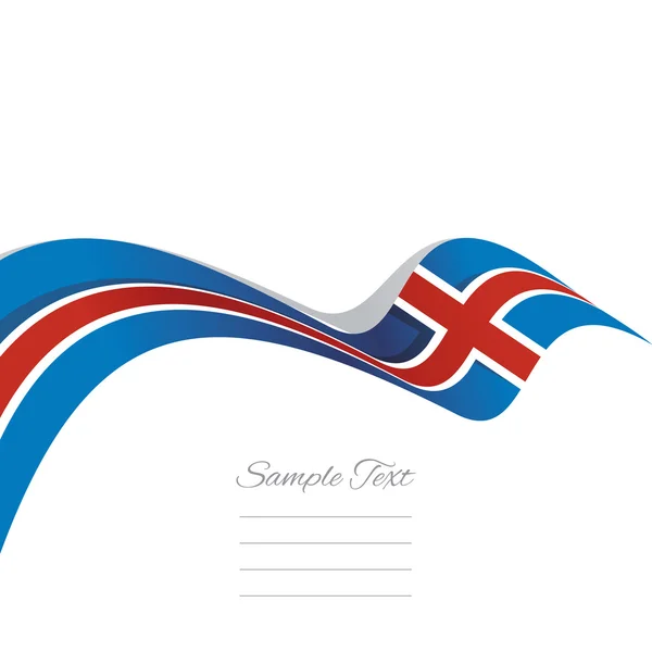 抽象的なカバー アイスランド国旗リボン バナー白のベクトルの背景 — ストックベクタ