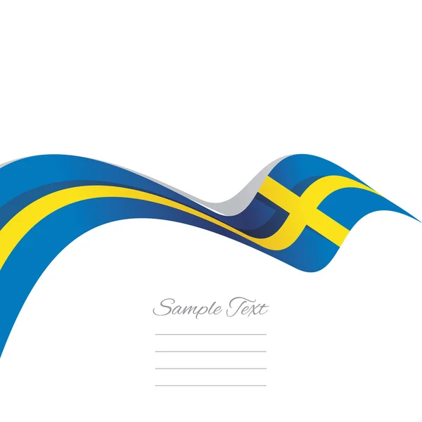เวกเตอร์แบนเนอร์ริบบิ้นธงสวีเดนพื้นหลังสีขาว — ภาพเวกเตอร์สต็อก