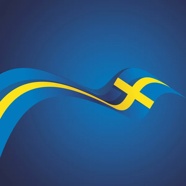 Abstracte cover Zweden vlag lint banner vector achtergrond — Stockvector