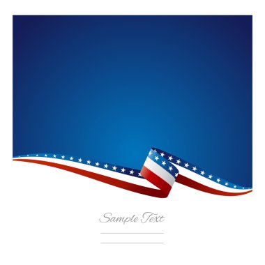 American flag ribbon abstract color background vector clipart