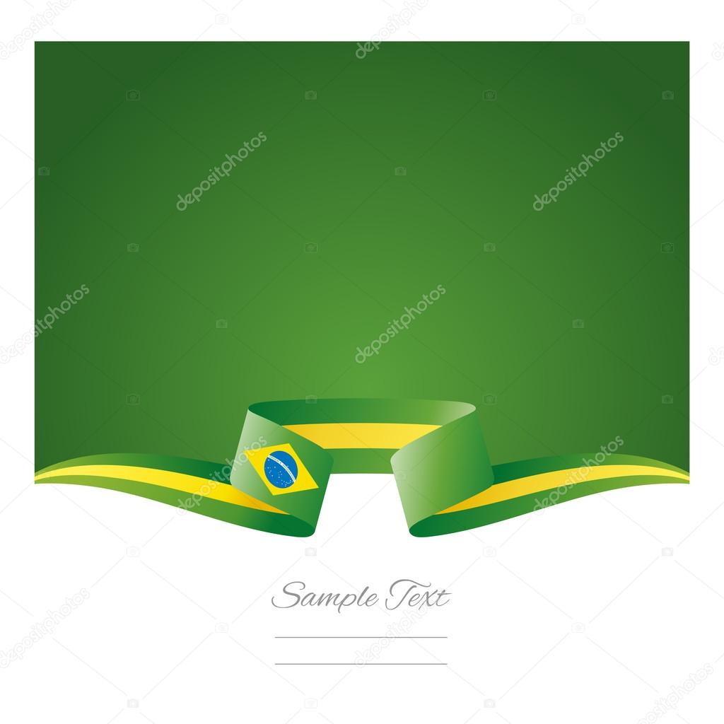 Abstract background Brazilian flag ribbon