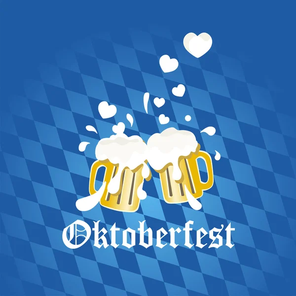 Oktoberfest amore vettore di birra — Vettoriale Stock