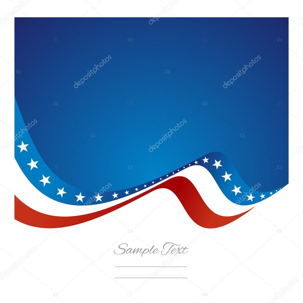 Abstract US flag ribbon vector