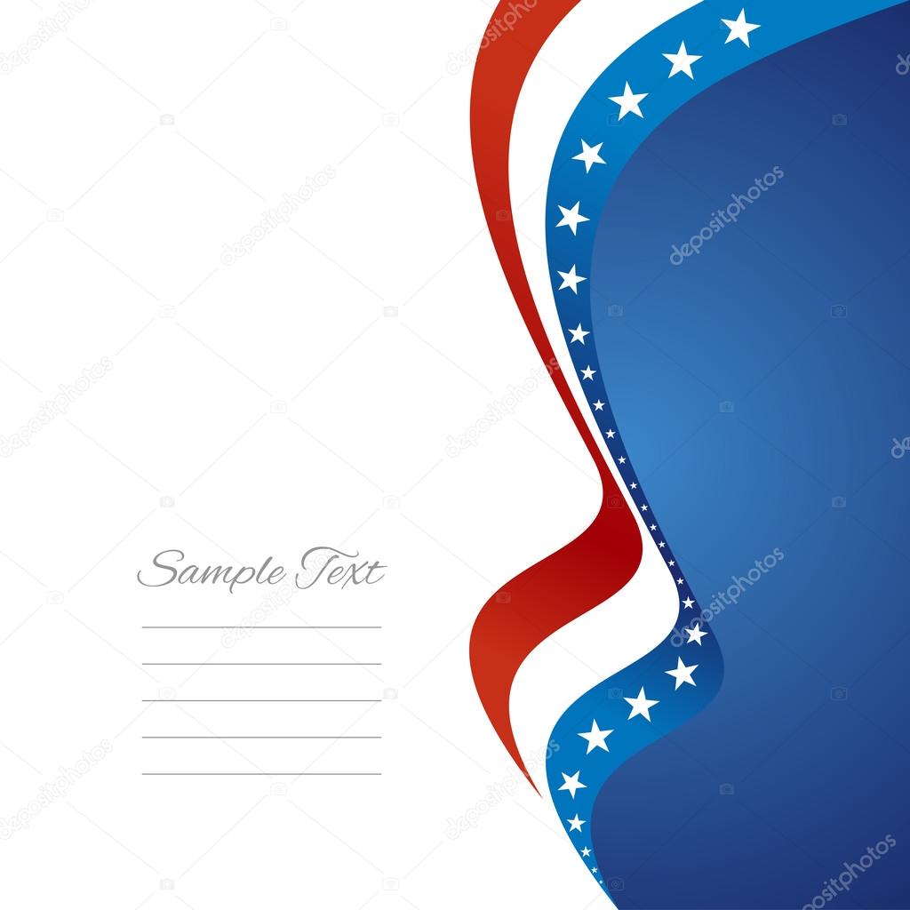 US right flag ribbon vector