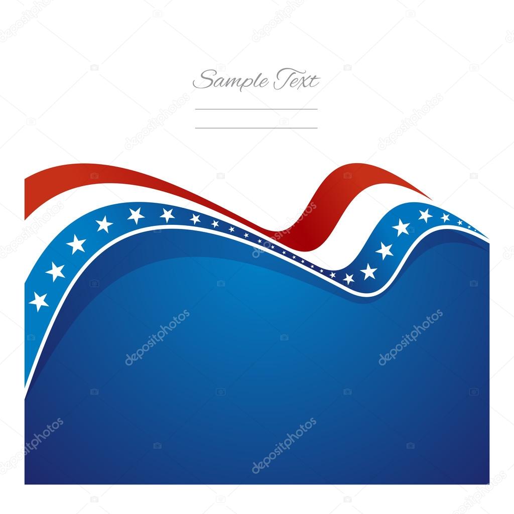 US abstract flag ribbon vector