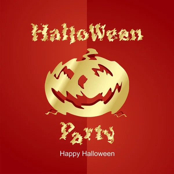 Halloween Gold Party new red background — Stock Vector