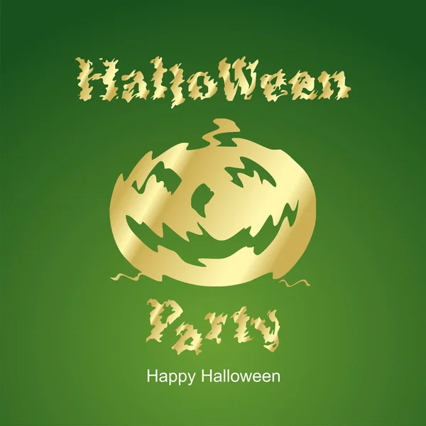 Halloween Gold Parte fondo verde — Archivo Imágenes Vectoriales
