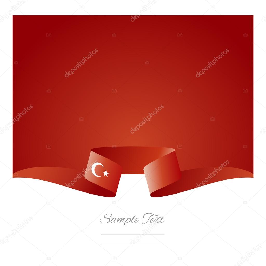 Abstract background Turkish flag ribbon