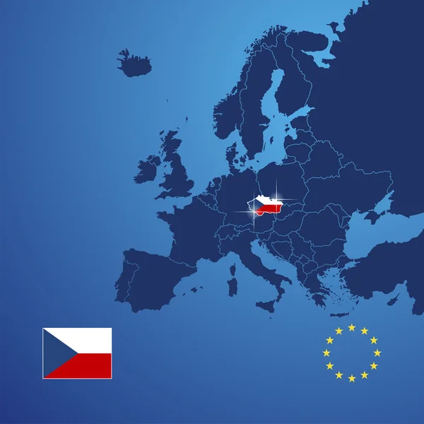 Tschechische Republik Kartenabdeckung Vektor — Stockvektor