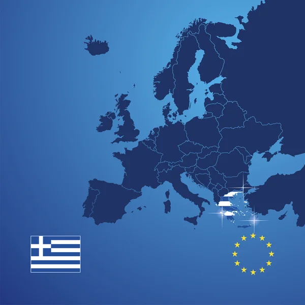 Grécia mapa cobertura vetor —  Vetores de Stock