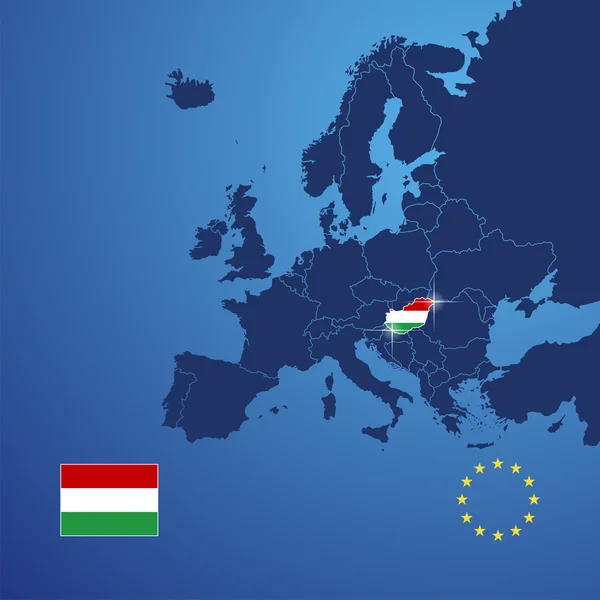 Ungheria mappa copertura vettoriale — Vettoriale Stock