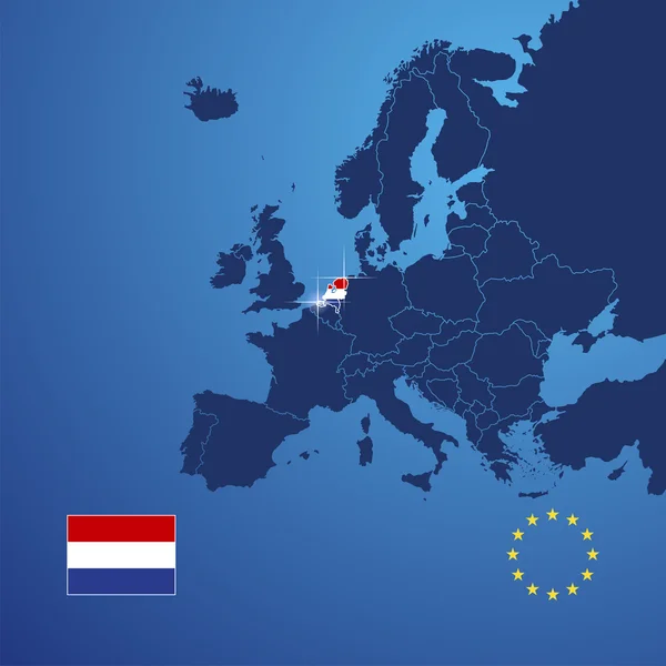 Holanda mapa cobertura vetor — Vetor de Stock