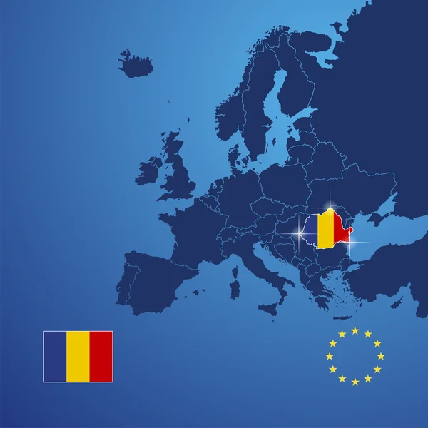 Roménia mapa cobrir vetor — Vetor de Stock